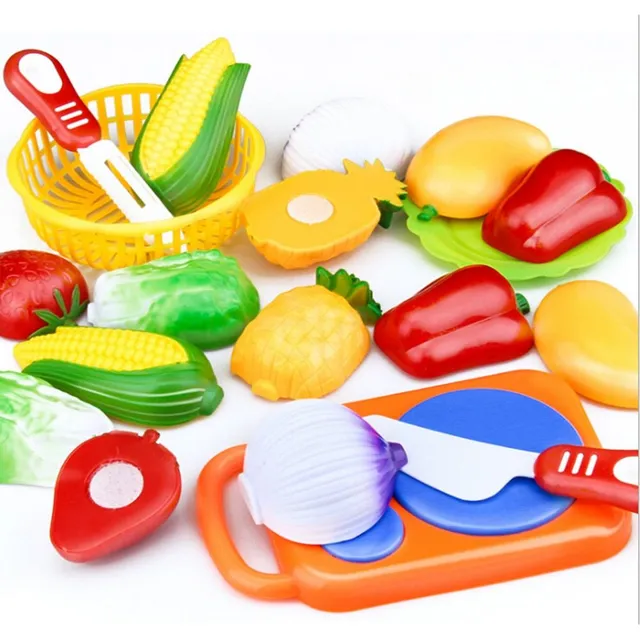 Set of plastic vegetables and fruit for children