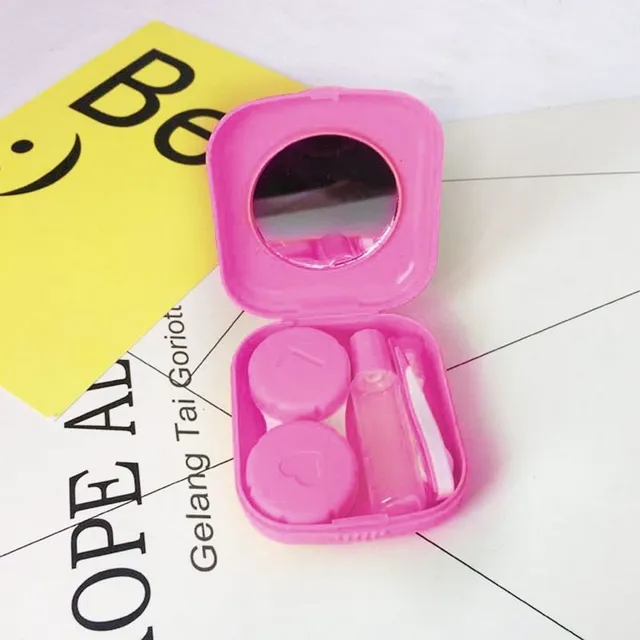 Lovely cheerful mini pocket case for contact lenses