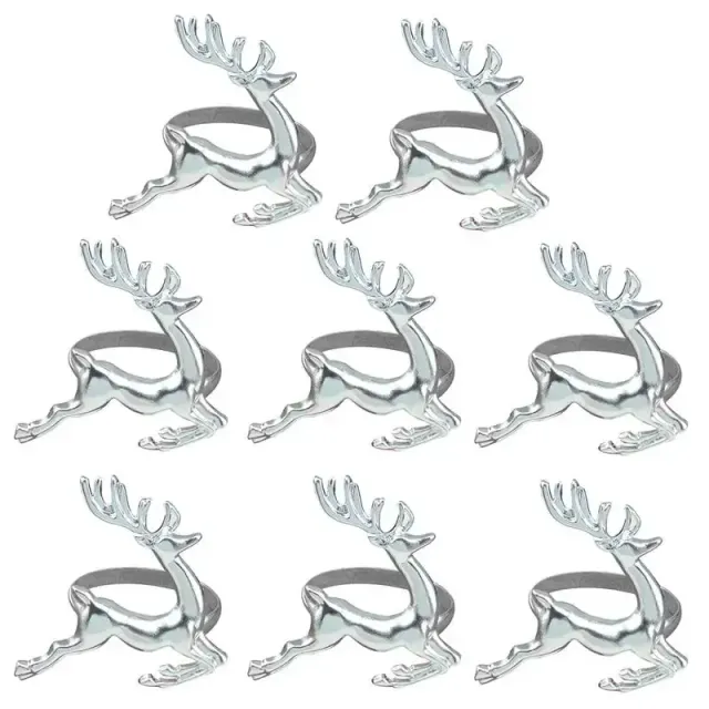 8 kusů ozdobných prstenů na ubrusy s motivem jelena