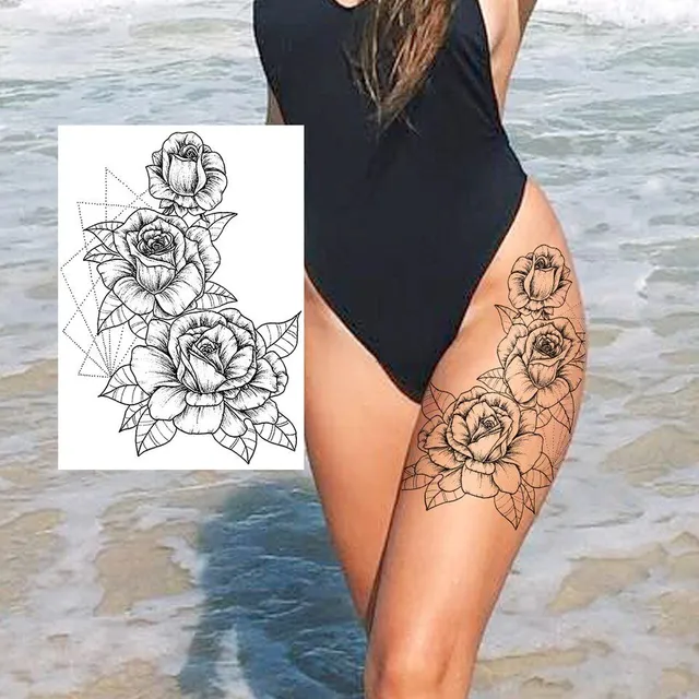 Sexy floral temporary tattoos for women