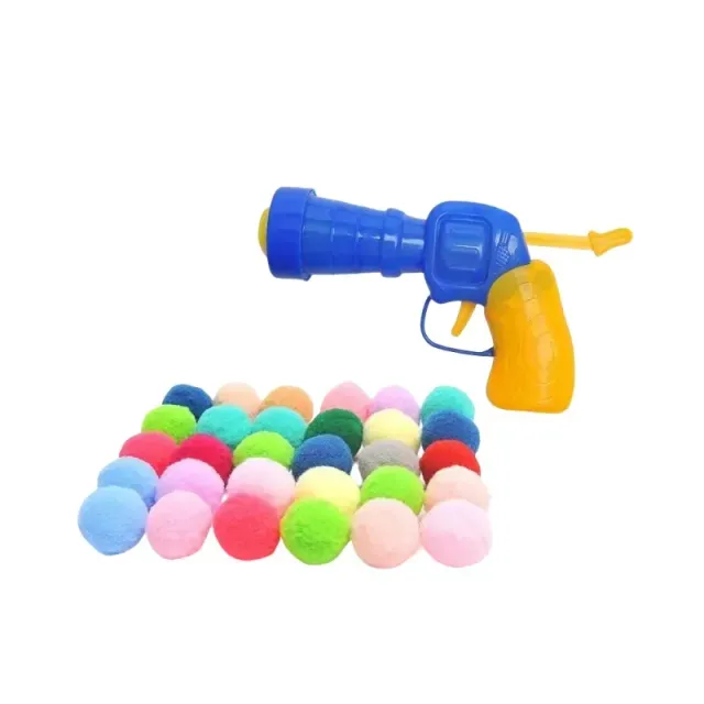 Teddy Gun Shooting Balls for Cats - cichy zabawka interaktywn