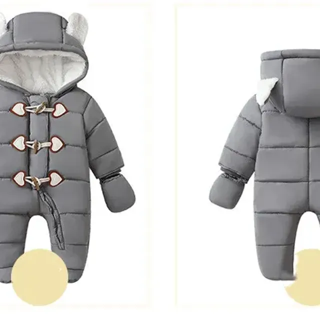 Dětské zimní overalové kombinézy s kapucí a fleecovou podšívkou pro batolata a děti, chlapce a dívky