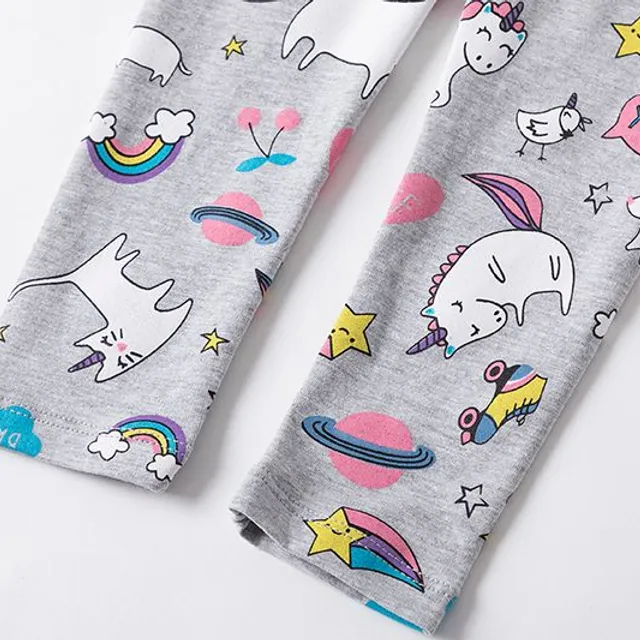 Girls cute unicorn leggings with unicorns