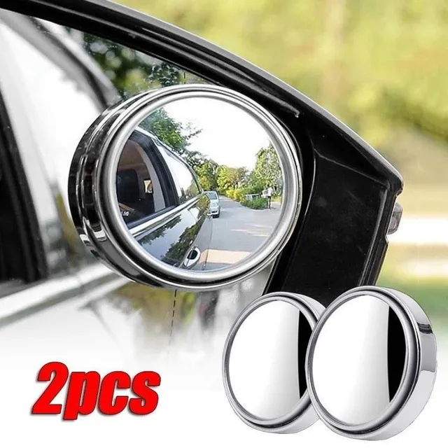 2 pcs auto round frame convex blind spot mirror wide angle 360 degree adjustable clear rear view mirror auxiliary mirror driving safety