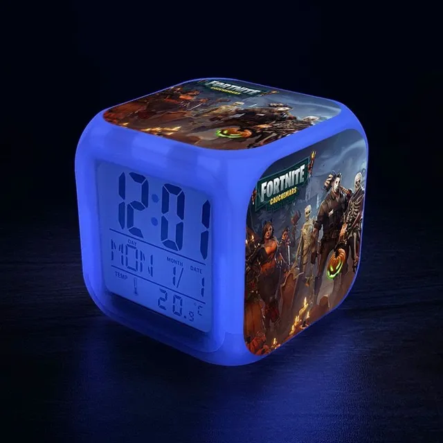 Original luminous alarm clock with Fortnite computer game motif 16-no-box