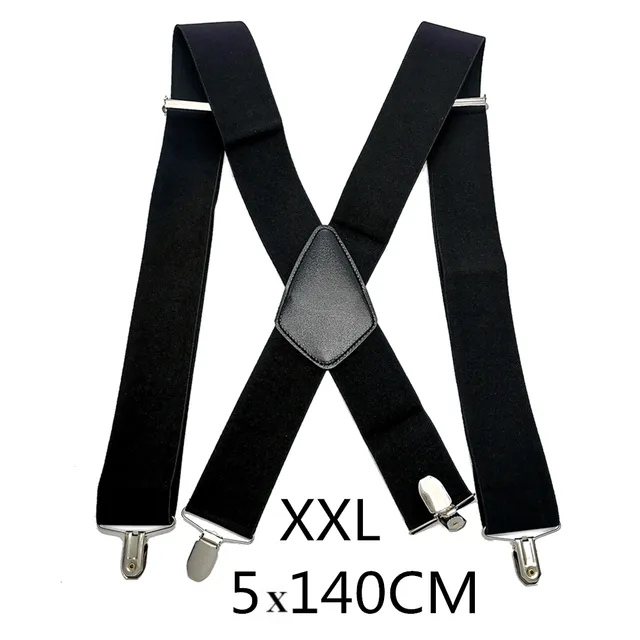 Men's wide black braces / suspenders