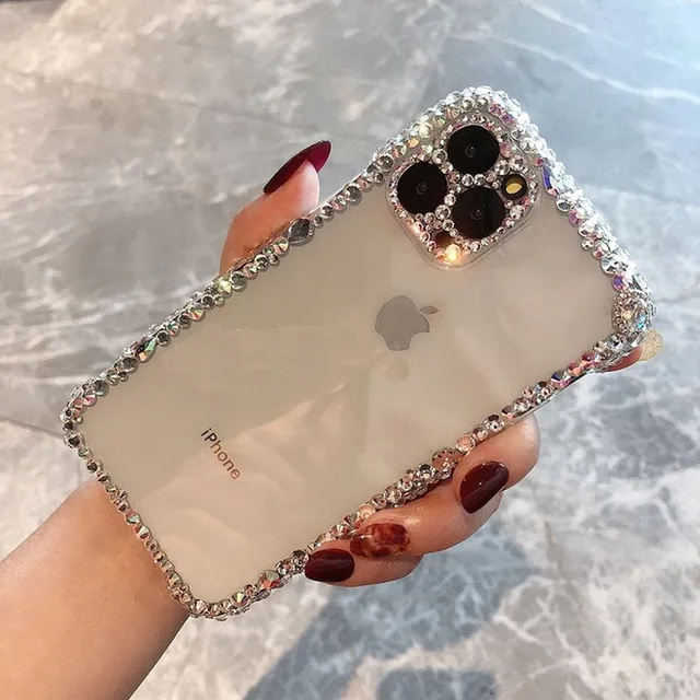 Luxury rhinestone decorated cover for Iphone