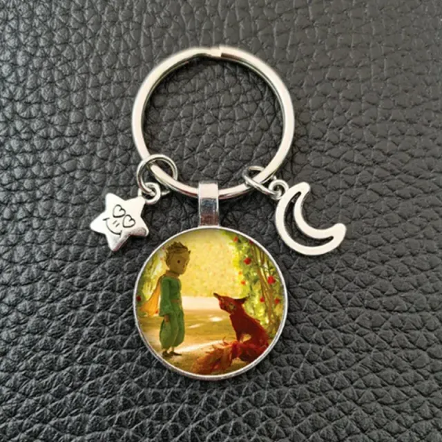 Favourite silver keychain with theme of Little Prince and Fox