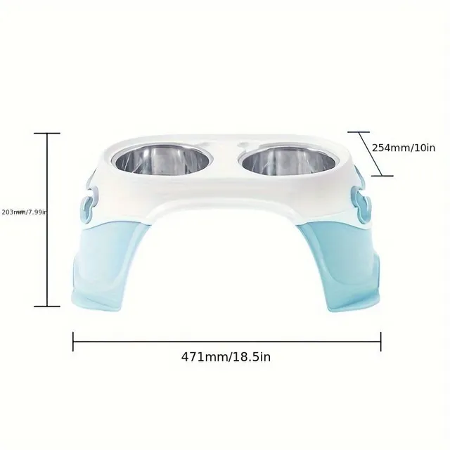 Increased stainless steel bowls for dogs with neck protection rack