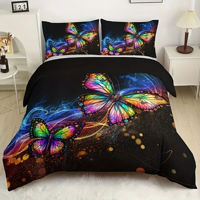 Modern double sheets with butterflies and starry skies - soft, breathable and comfortable