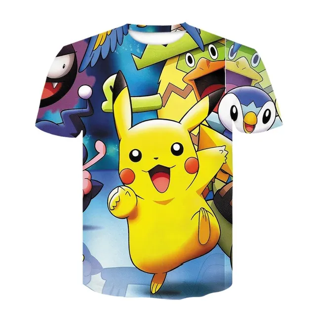 Stílusos unisex póló 3D nyomtatással nagy Pokemon