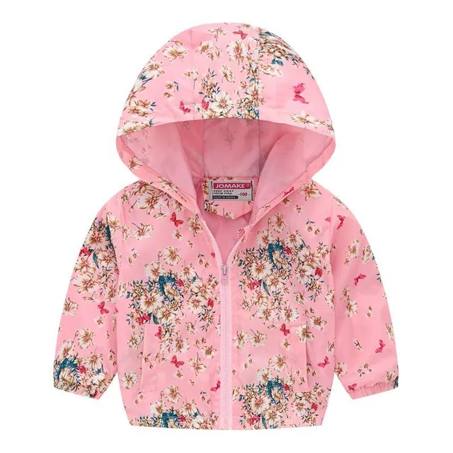 Girls spring and autumn windbreakers with hood 10 4 roky