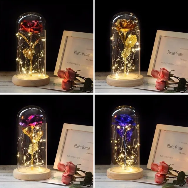 LED Roses in glass vase