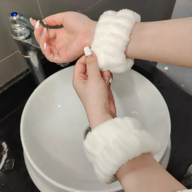 2 bucăți de brățări absorbante pentru încheietura mâinii pentru spălarea feței și sport