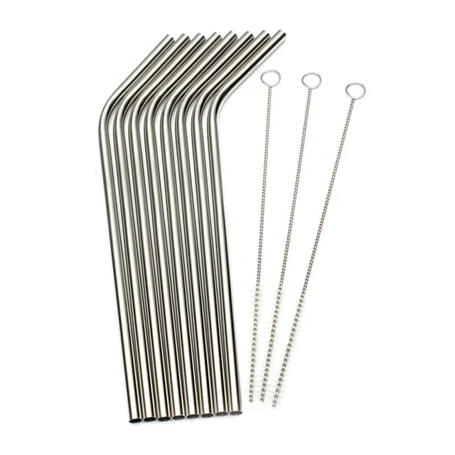 Reusable stainless steel drink straws