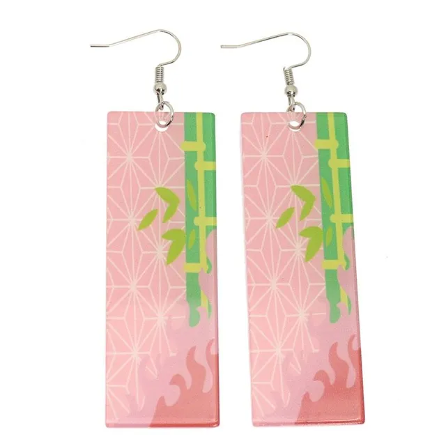 Trendy acrylic earrings - Hanafuda