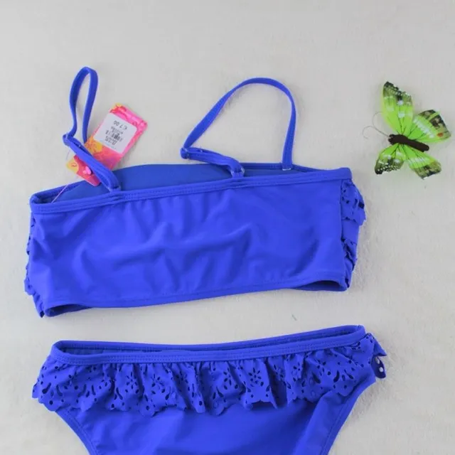 Beautiful two-piece frilled swimsuit for girls