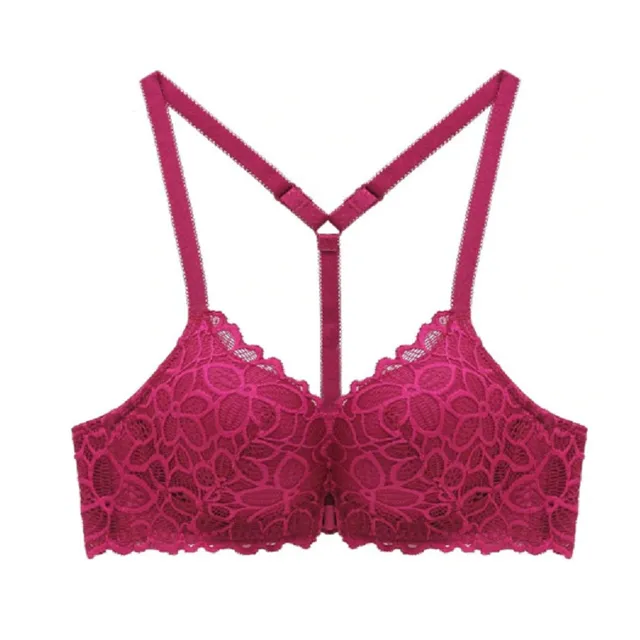 Women's lace bra with fastener front