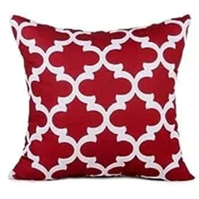 Autumn linen square pillowcase in wine red color for sofa decoration