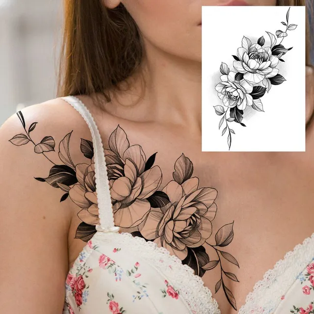 Szexi virágos ideiglenes tetoválások nőknek