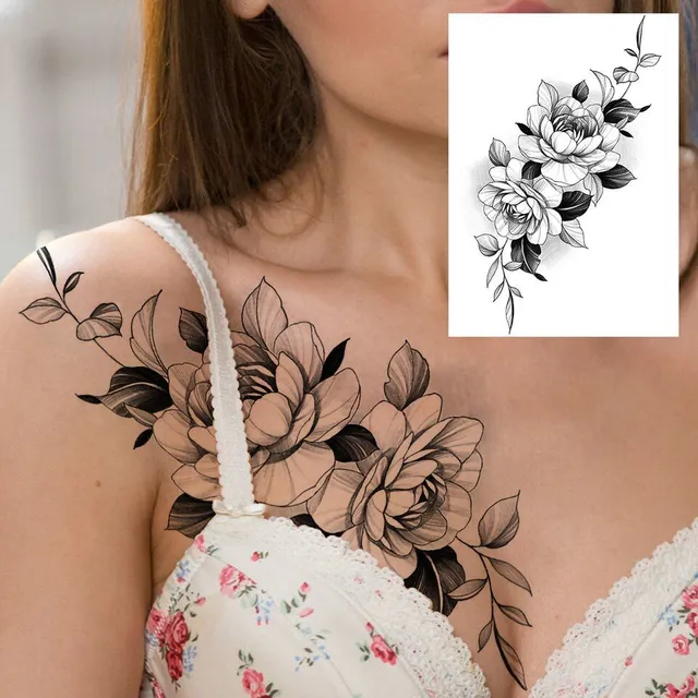 Tatuaj temporar sexy cu motive florale pentru femei