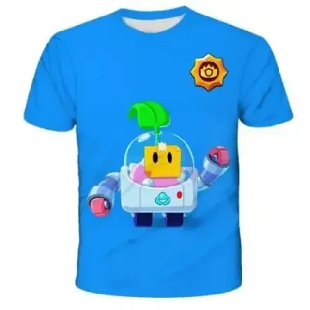 Kids short sleeve shirt with prints of popular Brawl Stars characters