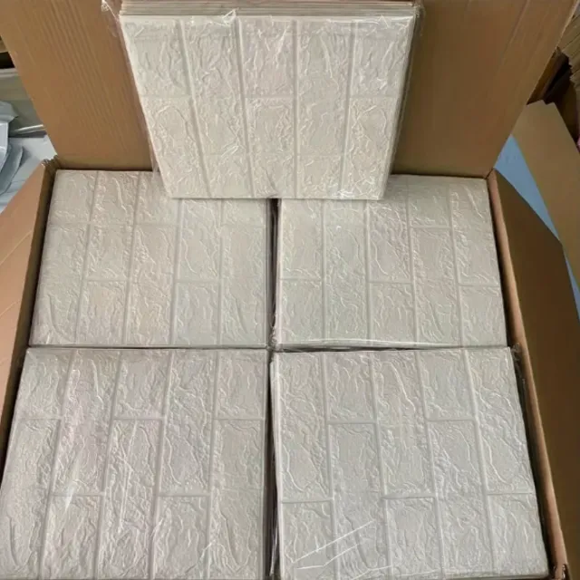 40ks 3D vinylový samolepiaci tapetový papier s napodobeninou tehál pre domácnosť