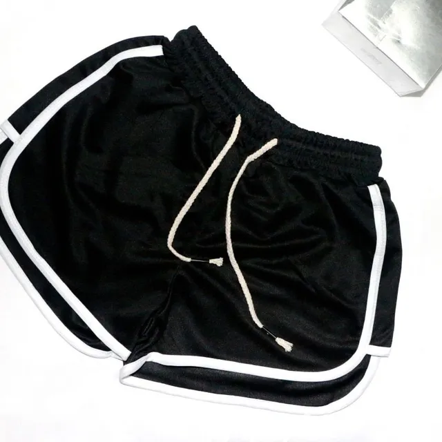 Women's cotton shorts with stripe