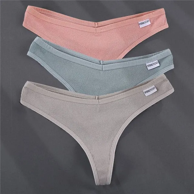 Quality cotton thong set 3 pieces