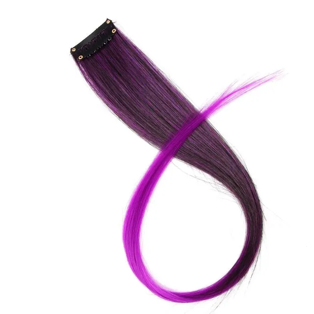 Strand of synthetic hair on clip - various colours