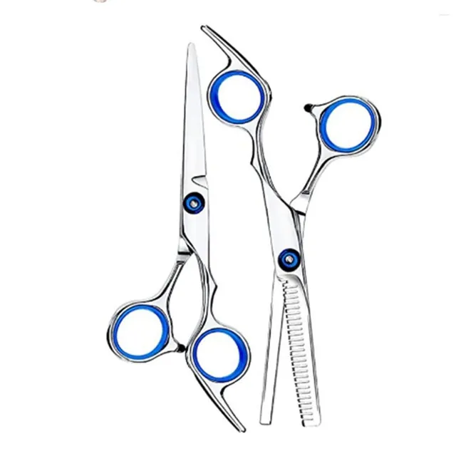 Set of professional hairdressing scissors