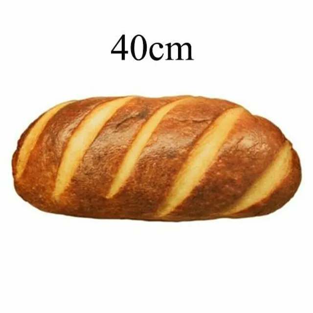 3D plyšový měkký polštář - chleba