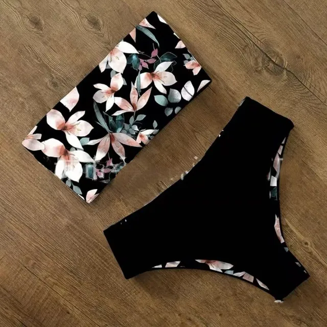 Bikini de dos piezas sin tirantes para mujer