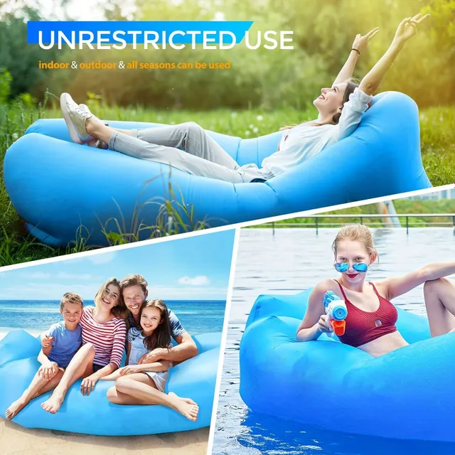 Inflatable waterproof portable deckchair - suitable for garden, beach, camping