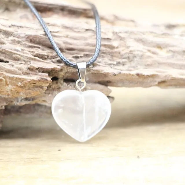 Beautiful necklace with heart-shaped pendant made of mineral with healing effects of Orcha