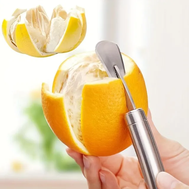 Stainless steel juicer and sharpener of oranges and grapefruits, small tool for cleaning fruit