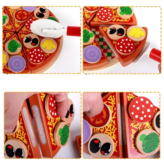 Pizza maker children's wooden kit