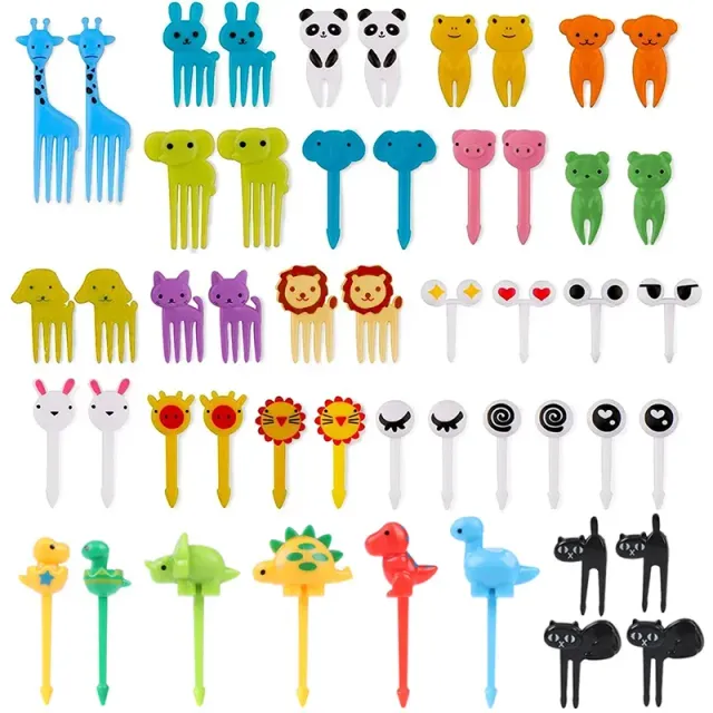 6/10pcs Cute Baby Forks with Cartoon Fruit