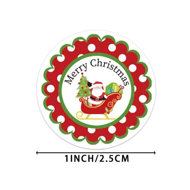 Merry Christmas stickers with print - 500 pcs