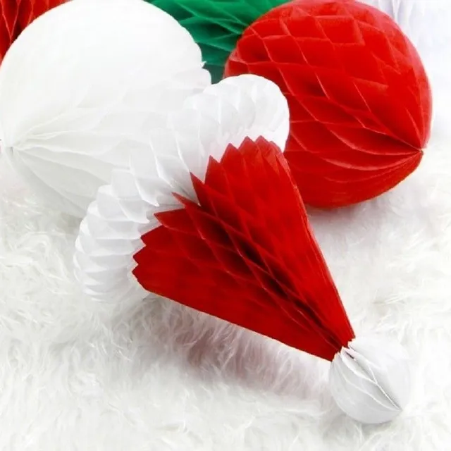 Paper decoration hat Santa 3 pcs