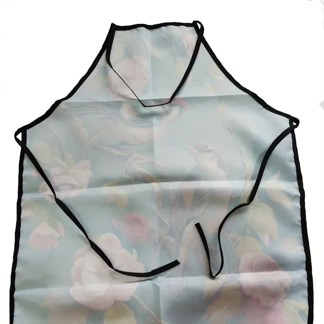 Stylish male apron with a motif of birds and flowers