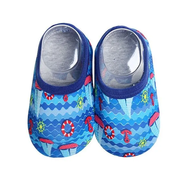 Children's modern stylish monochrome barefoot multicoloured slippers Laurence