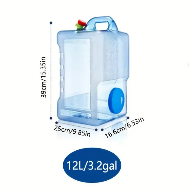 1 ks přenosný nádrž na vodu z PC s kohoutkem, modrý kanystr na pitnou vodu pro kempování a outdoorové aktivity
