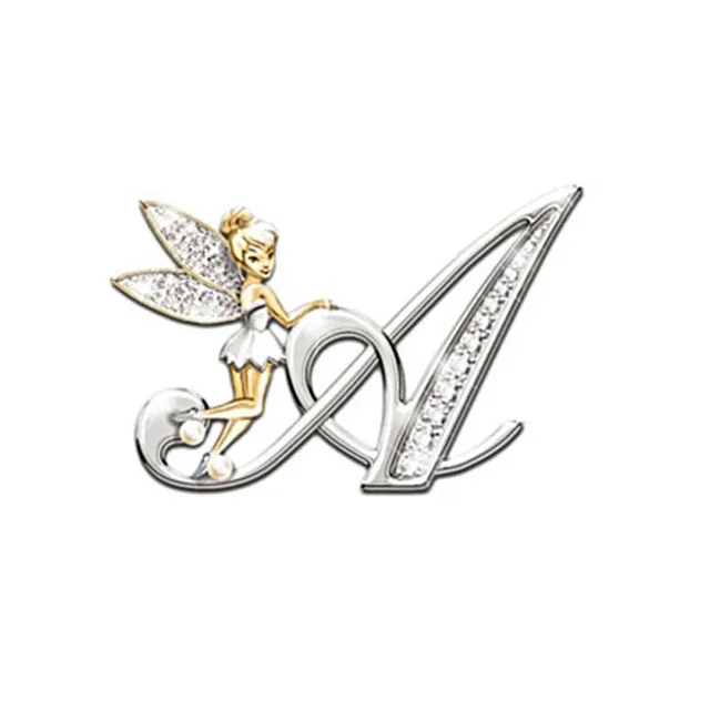 Luxury glitter brooch with letter - Fairy