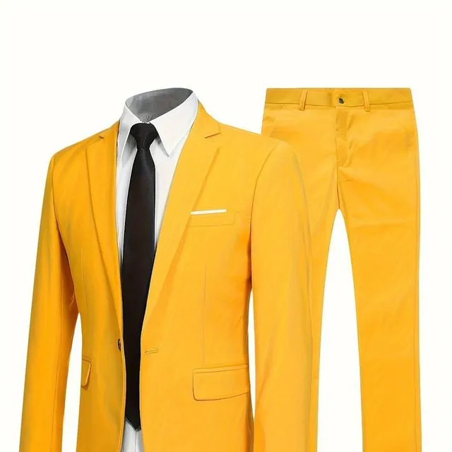 Formal men's suit 1 button jacket + pants for business dinner, wedding, party