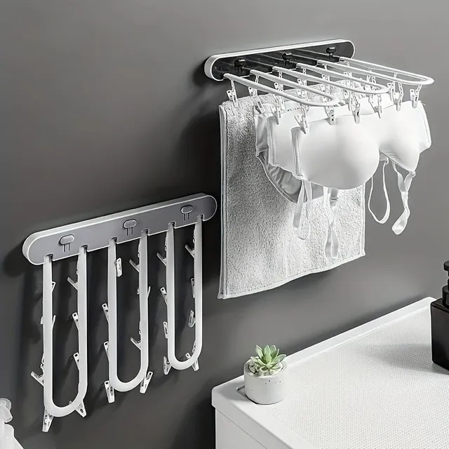 Dryer for balcony with pegs, multifunctional dryer for underwear, socks and lingerie