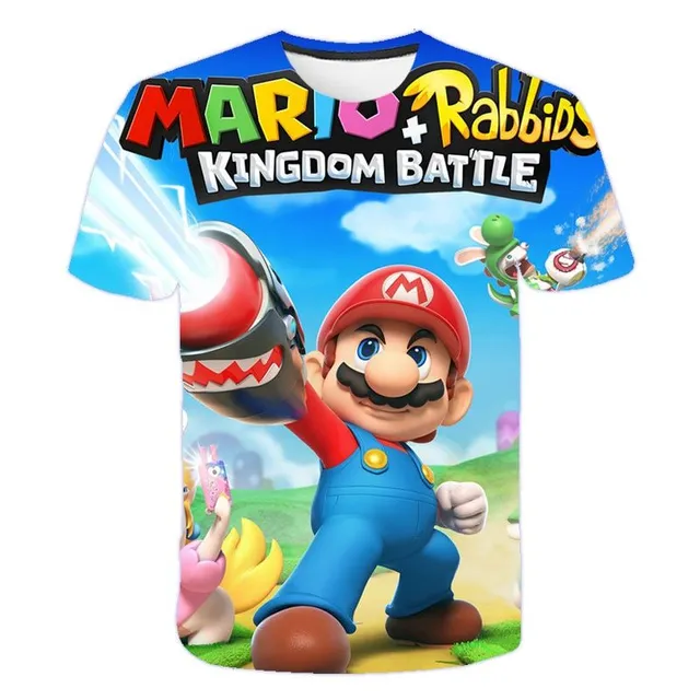 Tricou frumos pentru copii cu print 3D Mario