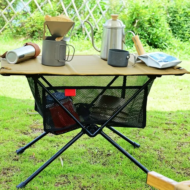 Kôš na piknik a kempovanie pod stolným sieťovaným kôšom