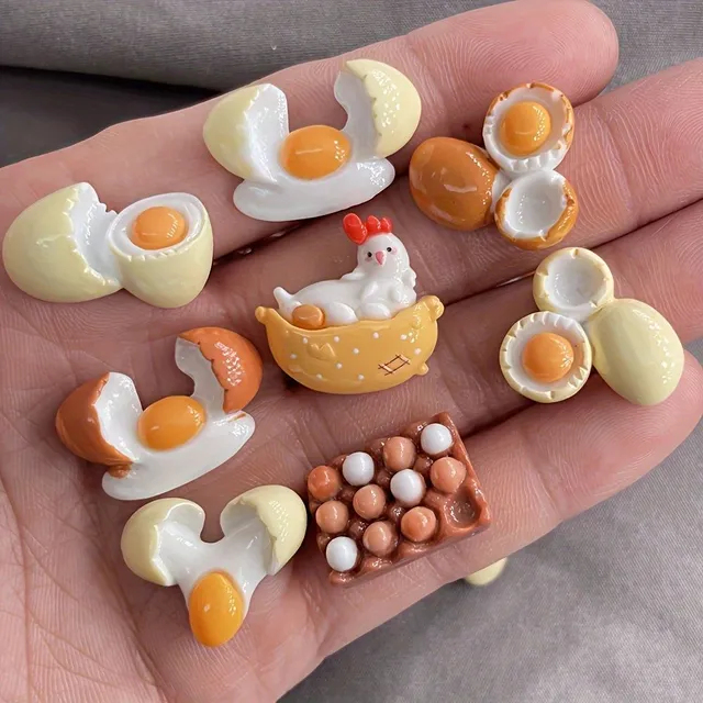 Set of 8 cute fridge magnets with food motifs