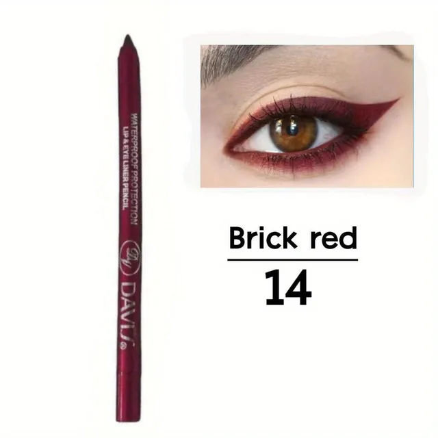 Waterproof pencil for coloured liners, shadows and lips - smudge-free